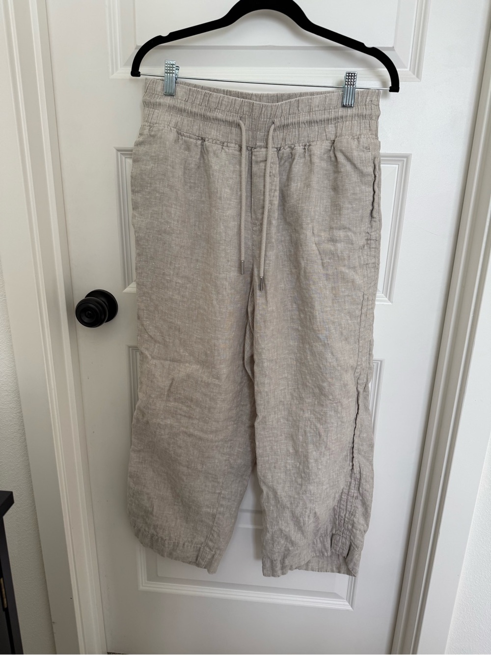 Quince flax linen wide leg drawstring pants